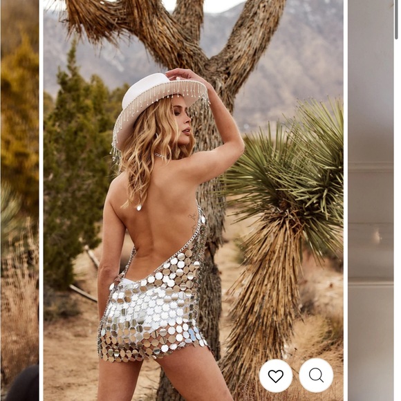 NWT 12th TRIBE - DIANA SILVER DISCO DRESS - LARGE - Picture 4 of 8